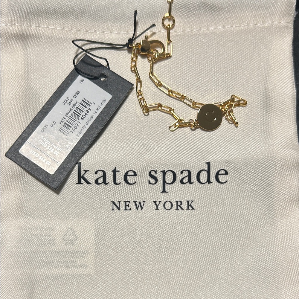 kate spade “C” Gold Link Charm Bracelet